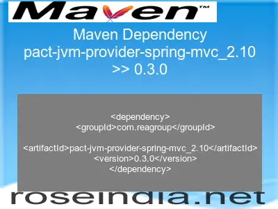 Maven dependency of pact-jvm-provider-spring-mvc_2.10 version 0.3.0