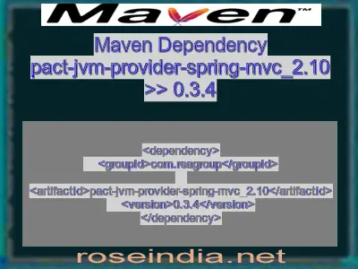 Maven dependency of pact-jvm-provider-spring-mvc_2.10 version 0.3.4