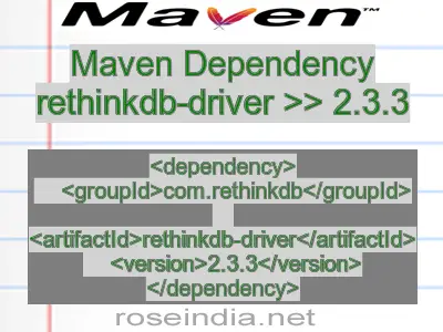 Maven dependency of rethinkdb-driver version 2.3.3