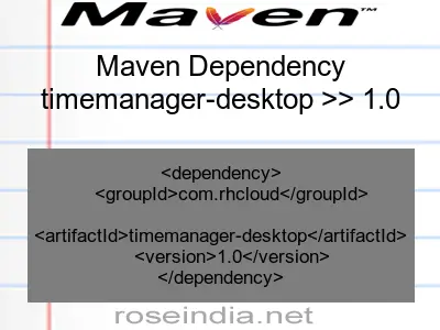 Maven dependency of timemanager-desktop version 1.0