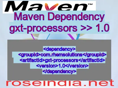 Maven dependency of gxt-processors version 1.0