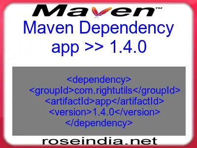 Maven dependency of app version 1.4.0