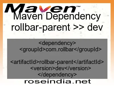 Maven dependency of rollbar-parent version dev