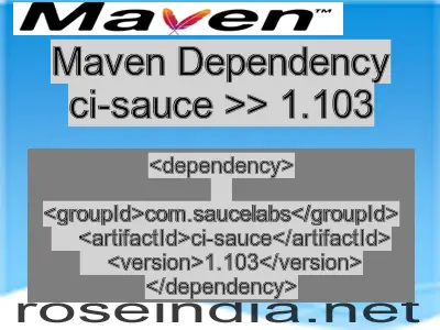 Maven dependency of ci-sauce version 1.103