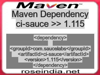 Maven dependency of ci-sauce version 1.115