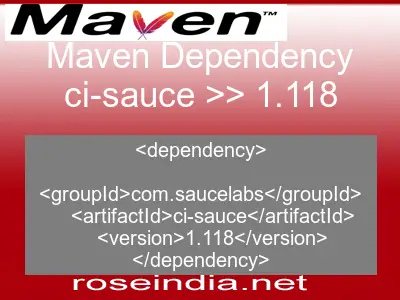 Maven dependency of ci-sauce version 1.118