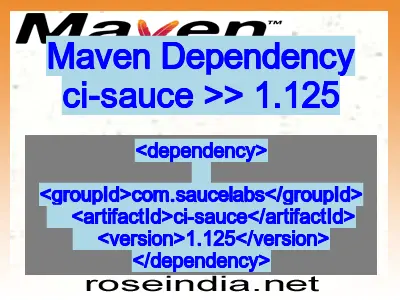 Maven dependency of ci-sauce version 1.125