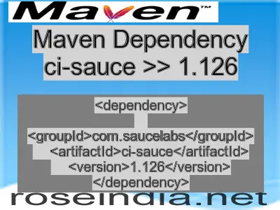 Maven dependency of ci-sauce version 1.126