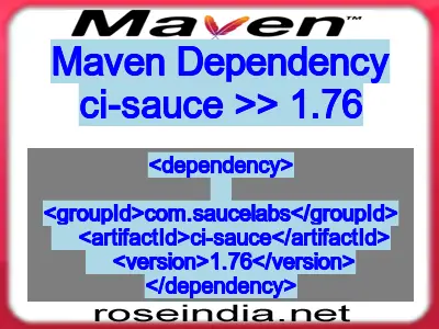 Maven dependency of ci-sauce version 1.76