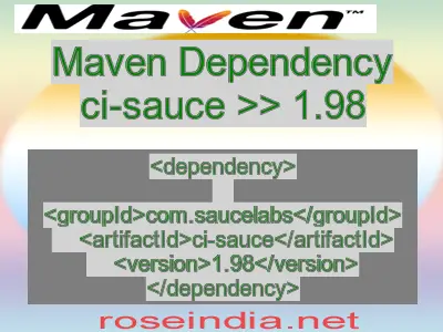 Maven dependency of ci-sauce version 1.98