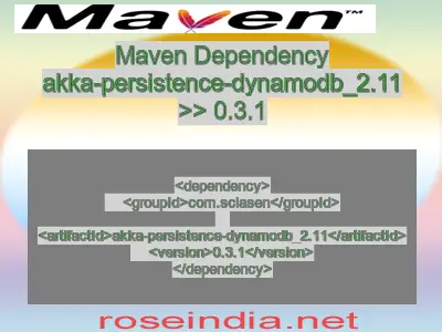 Maven dependency of akka-persistence-dynamodb_2.11 version 0.3.1