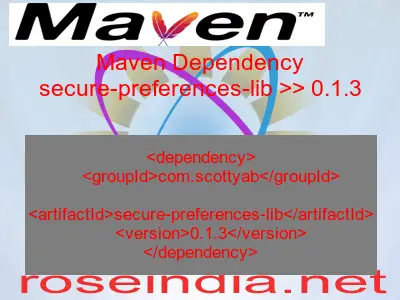 Maven dependency of secure-preferences-lib version 0.1.3