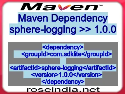 Maven dependency of sphere-logging version 1.0.0