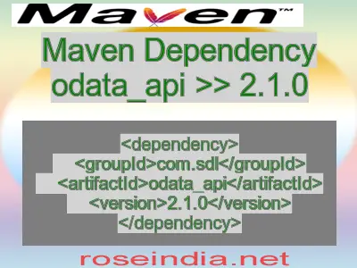 Maven dependency of odata_api version 2.1.0