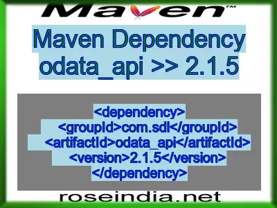 Maven dependency of odata_api version 2.1.5