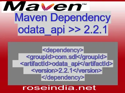 Maven dependency of odata_api version 2.2.1