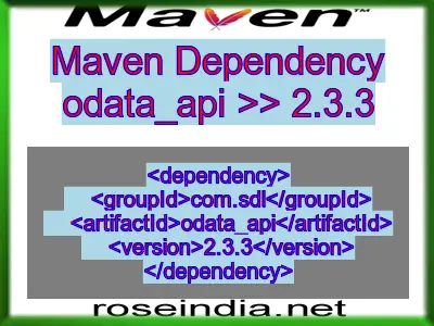 Maven dependency of odata_api version 2.3.3