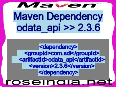 Maven dependency of odata_api version 2.3.6