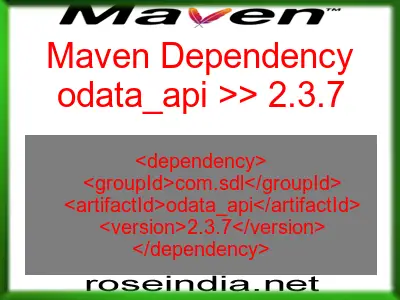 Maven dependency of odata_api version 2.3.7