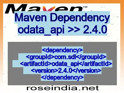 Maven dependency of odata_api version 2.4.0