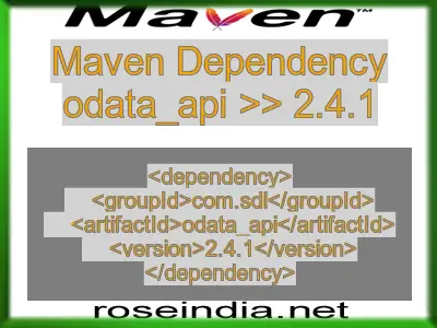 Maven dependency of odata_api version 2.4.1