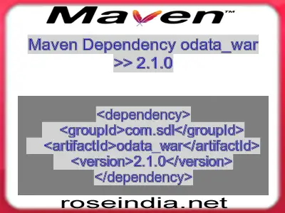 Maven dependency of odata_war version 2.1.0