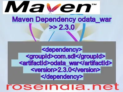 Maven dependency of odata_war version 2.3.0