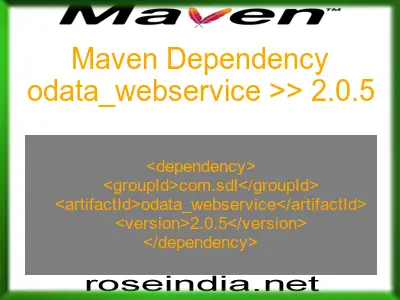 Maven dependency of odata_webservice version 2.0.5