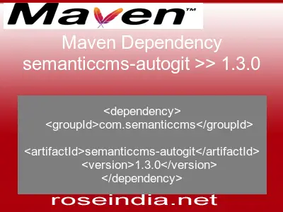 Maven dependency of semanticcms-autogit version 1.3.0