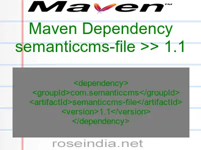 Maven dependency of semanticcms-file version 1.1