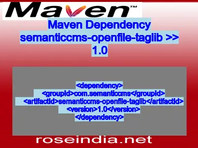 Maven dependency of semanticcms-openfile-taglib version 1.0