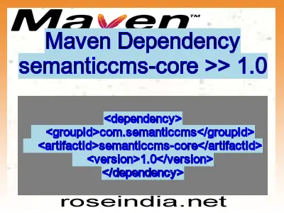 Maven dependency of semanticcms-core version 1.0