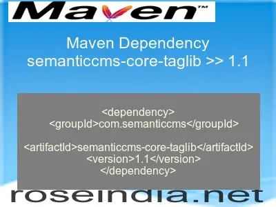 Maven dependency of semanticcms-core-taglib version 1.1