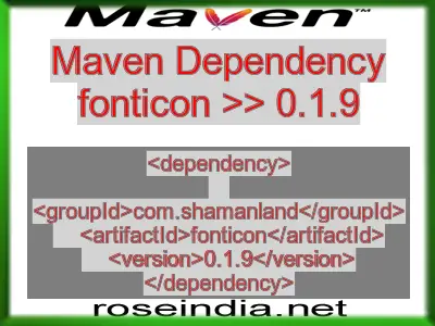 Maven dependency of fonticon version 0.1.9