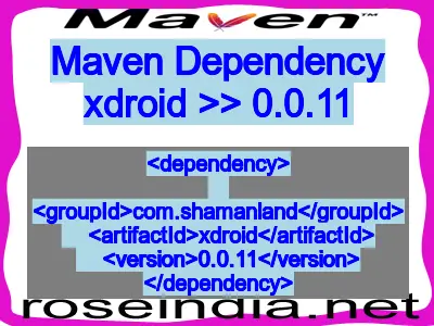 Maven dependency of xdroid version 0.0.11