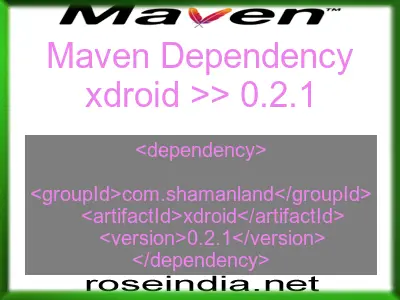 Maven dependency of xdroid version 0.2.1