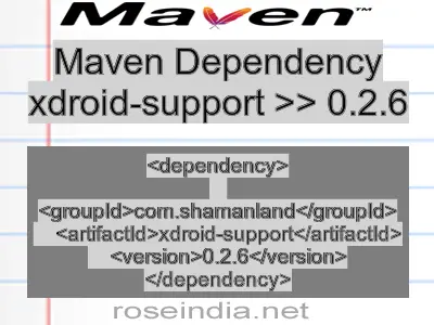 Maven dependency of xdroid-support version 0.2.6