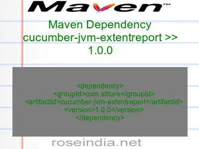 Maven dependency of cucumber-jvm-extentreport version 1.0.0