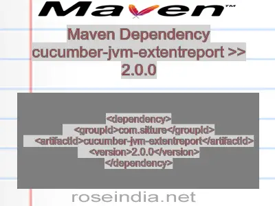 Maven dependency of cucumber-jvm-extentreport version 2.0.0