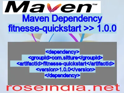 Maven dependency of fitnesse-quickstart version 1.0.0