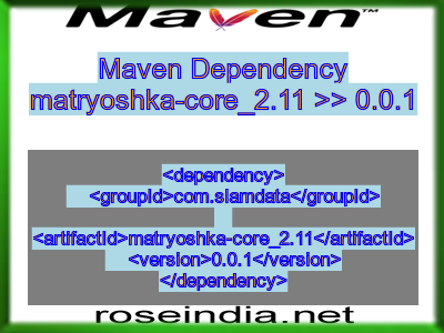 Maven dependency of matryoshka-core_2.11 version 0.0.1