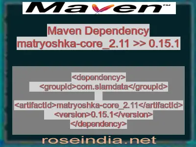 Maven dependency of matryoshka-core_2.11 version 0.15.1