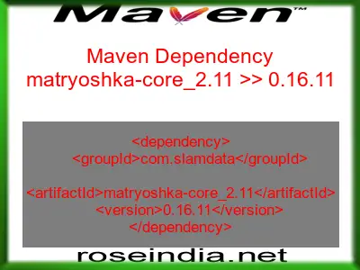 Maven dependency of matryoshka-core_2.11 version 0.16.11