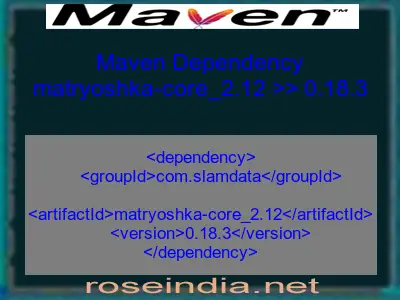 Maven dependency of matryoshka-core_2.12 version 0.18.3