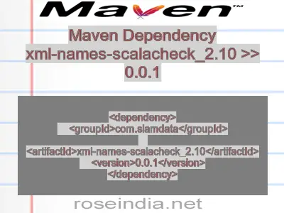 Maven dependency of xml-names-scalacheck_2.10 version 0.0.1