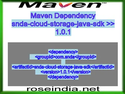 Maven dependency of snda-cloud-storage-java-sdk version 1.0.1