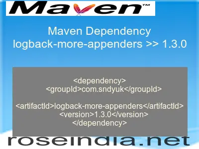 Maven dependency of logback-more-appenders version 1.3.0