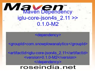 Maven dependency of iglu-core-json4s_2.11 version 0.1.0-M2