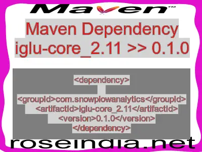 Maven dependency of iglu-core_2.11 version 0.1.0