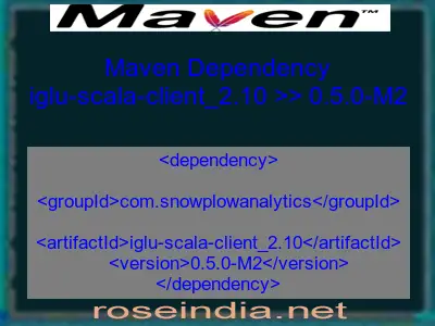 Maven dependency of iglu-scala-client_2.10 version 0.5.0-M2